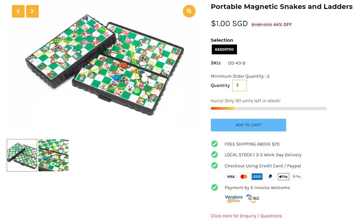 portable magnetic snakes and ladders board game