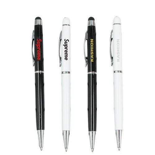 Metal Twist-Type Business Pen With Stylus And Silver Tip One Dollar Only