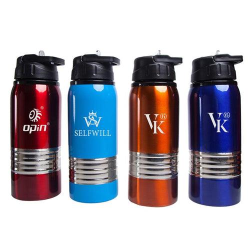 Stainless Steel Drinking Bottle With Thick Silver Strip One Dollar Only