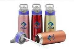 Sports Water Bottle With Push Button Straw (750ml) One Dollar Only