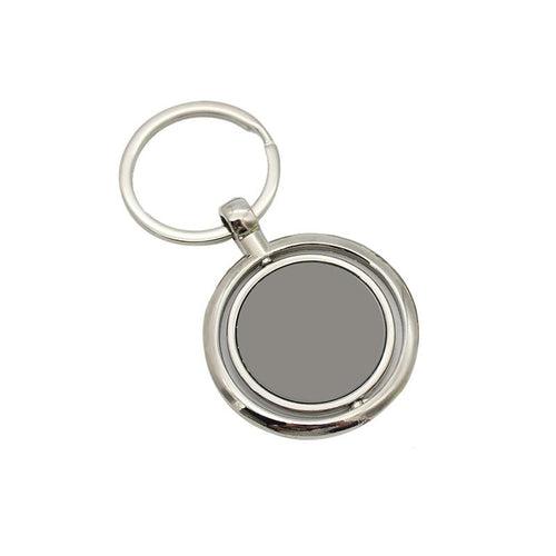Round Zinc Alloy Keychain With Rotating Plate One Dollar Only