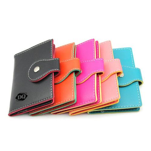 Book-Style Pu Leather Name Card Organiser With Contrast Stitching One Dollar Only