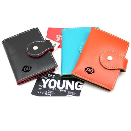 Book-Style Pu Leather Name Card Organiser With Contrast Stitching One Dollar Only