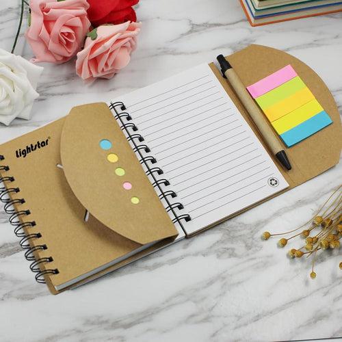 Notebook With Kraft Paper Cover And Curved Flap Closure One Dollar Only