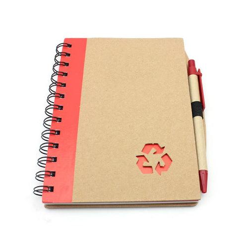 Notebook Set With Recycling Symbol Cutout On Cover One Dollar Only