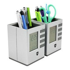 Square Pen Holder With Electronic Calendar One Dollar Only