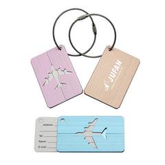 Brushed Metal Luggage Tag With Aeroplane Design One Dollar Only