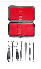 7-Piece Manicure Set In Coloured Pu Leather Case One Dollar Only
