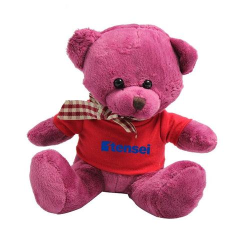 17cm Teddy Bear Plush Toy With T-Shirt And Checkered Ribbon IWG FC One Dollar Only
