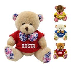 16cm Teddy Bear Plush Toy With Floral Bow Tie IWG FC One Dollar Only