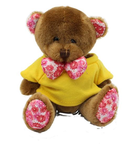 16cm Teddy Bear Plush Toy With Floral Bow Tie IWG FC One Dollar Only