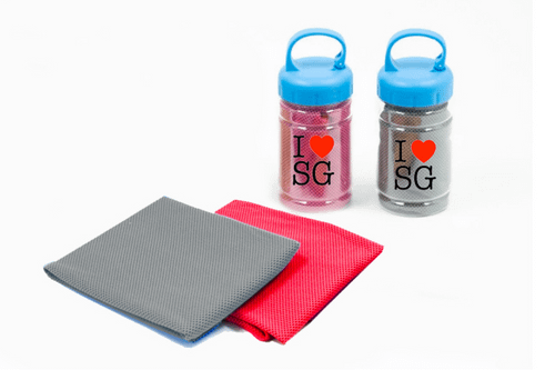National Day Cooling Sports Towel in Plastic bottle with Hook National Day Gifts One Dollar Only