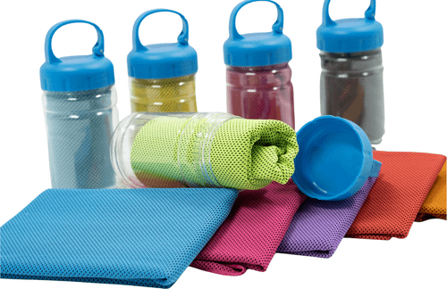 National Day Cooling Sports Towel in Plastic bottle with Hook National Day Gifts One Dollar Only