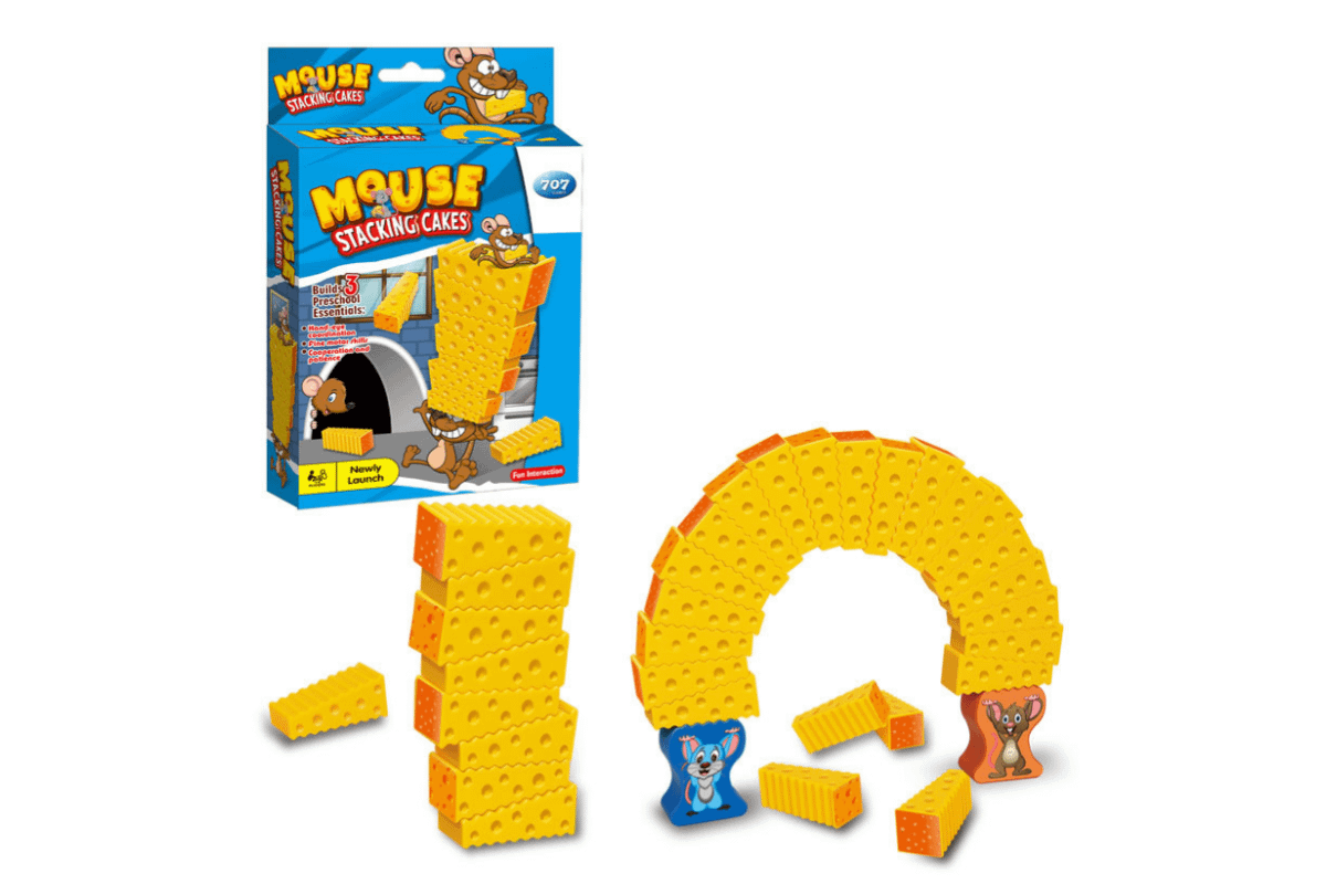 Yellow Mouse Cheese Stacking Game Games and Toys One Dollar Only