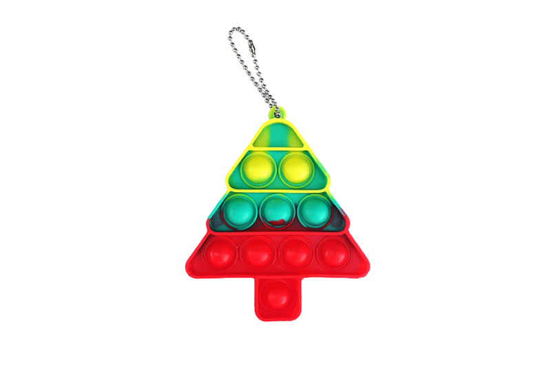 Christmas Tree Fidget Popper Keychain Seasonal One Dollar Only