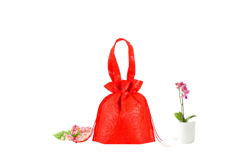 Chinese New Year Solid Colour Non-Woven Drawstring Bag Seasonal One Dollar Only