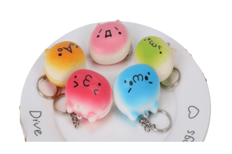 Cutie Face Stress Ball Keychain Key Chains One Dollar Only