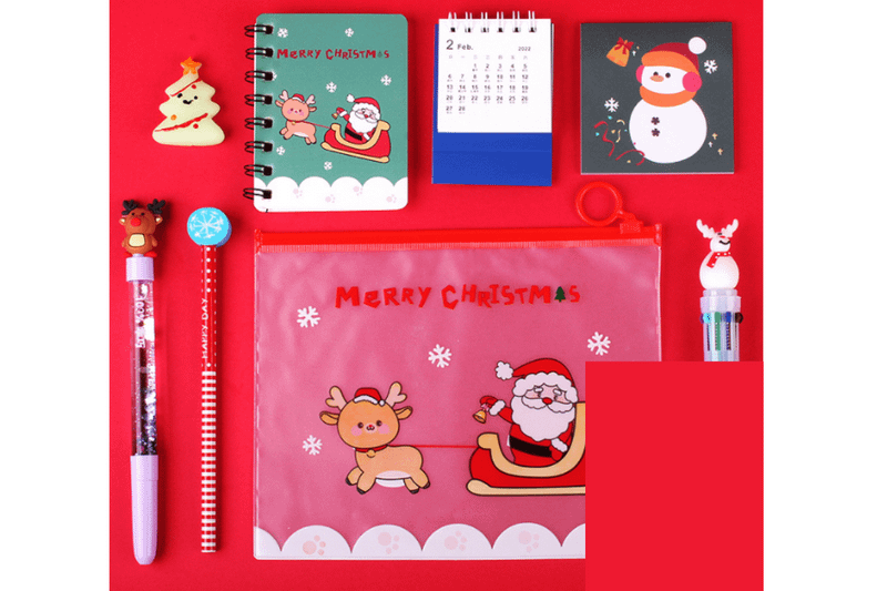 Christmas Theme Zip Case Stationery Set Cases One Dollar Only