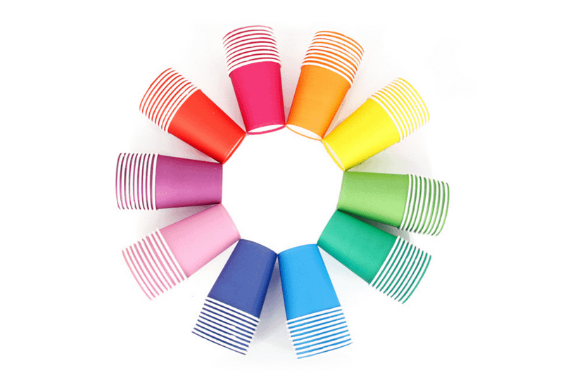 Colourful Paper Cups (10pcs) Art Craft & D.I.Y One Dollar Only