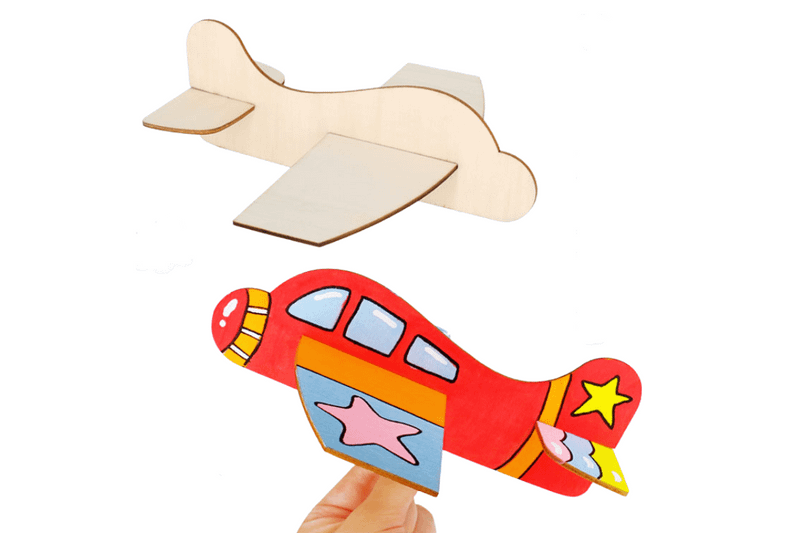 DIY Painting Wooden Plane Art Craft & D.I.Y One Dollar Only