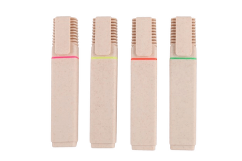 Set of 4 Wheat Straw Highlighters Everyday Stationery One Dollar Only