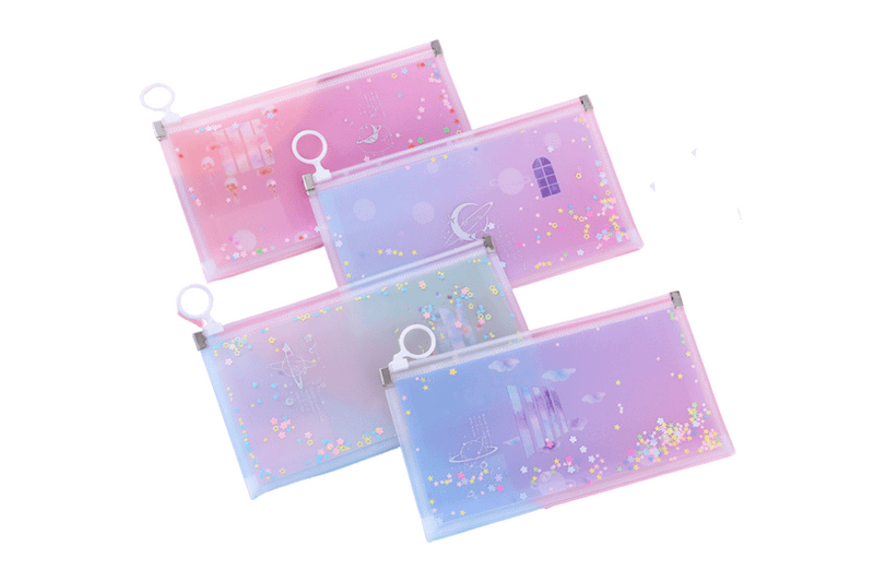 Glitter Pencil Case with Zip Cases One Dollar Only