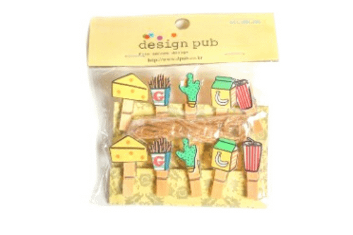 Food Theme Wooden Clip with Twine Art Craft & D.I.Y One Dollar Only