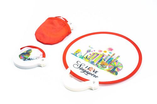 Singapore Design Foldable Fan With Pouch Seasonal One Dollar Only