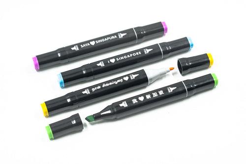 Set Of 4 Markers With I Love Sg Messages Everyday Stationery One Dollar Only