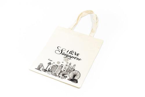 Fabric Tote Bag With Singapore Design Bags One Dollar Only