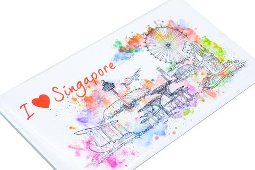 B4 Velcro File Folder With Singapore Skyline Watercolour Design Files and Folders One Dollar Only