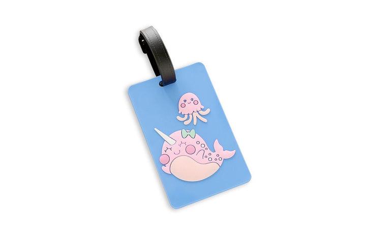children's day gifts whimsical narwhal luggage tag