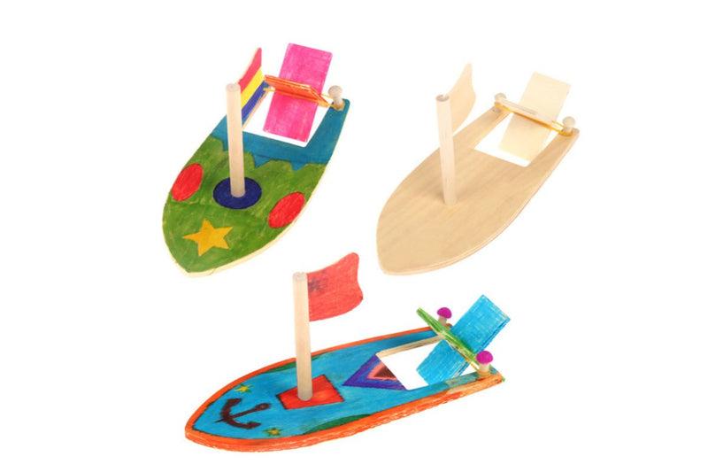 DIY Colouring Wooden Sailboat Art Craft & D.I.Y One Dollar Only
