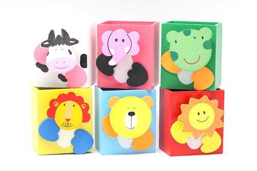 Wooden Pen Holder with Animal Motifs Everyday Stationery One Dollar Only