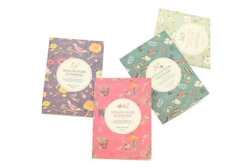 Whimsical Flower and Bird Design Pocket Notebook Notebooks One Dollar Only