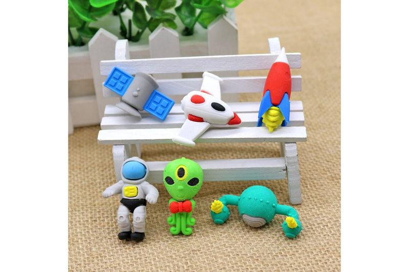 Astronaut Space Themed 4 Piece Eraser Set Erasers One Dollar Only