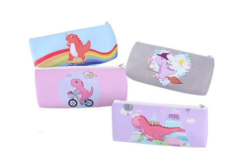 Whimsical Dinosaur PU Pencil Case Cases One Dollar Only