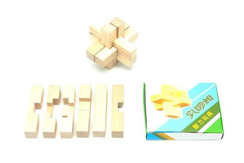 Wooden "Kong Ming" 6pc Locking Puzzle Games and Toys One Dollar Only
