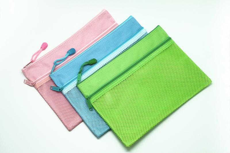 2 Compartment Fabric Neon Colour Zipper Case (A5) Cases One Dollar Only