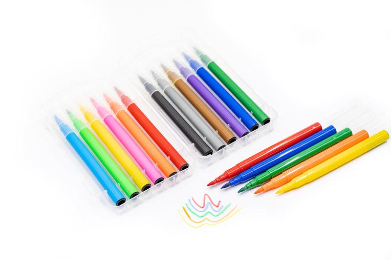 12 Colour Brush Pen Colouring Materials One Dollar Only