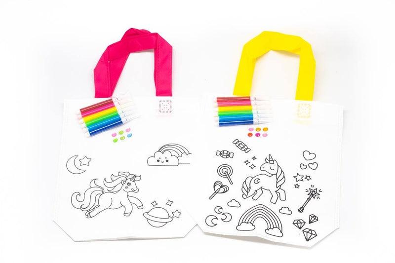 DIY Colouring Non Woven Bag Set - Unicorn Design Bags One Dollar Only