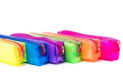 Neon Colour Transparent Pencil Case Cases One Dollar Only