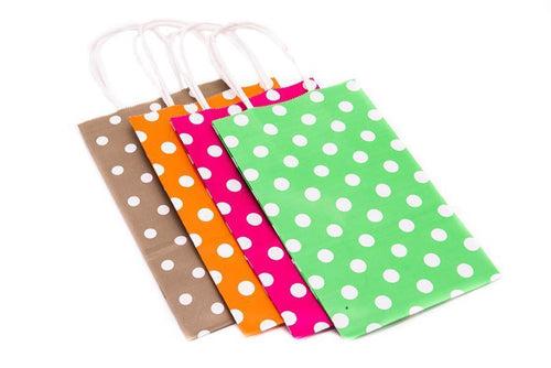 Polka Dot Paper Gift Bags Bags One Dollar Only