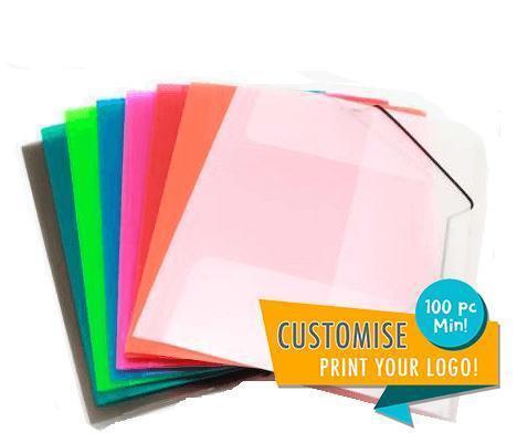 Premium Transparent Plastic Banded Folders (Assorted) Files and Folders One Dollar Only