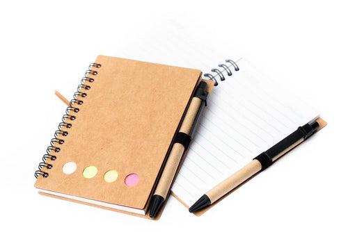 Recycled Notebook with Sticky Pad and Pen Notebooks One Dollar Only