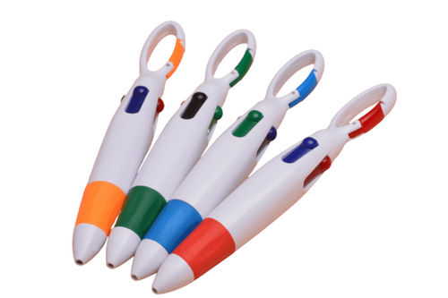 4 Colour Pen with Carabiner Hook Pens One Dollar Only