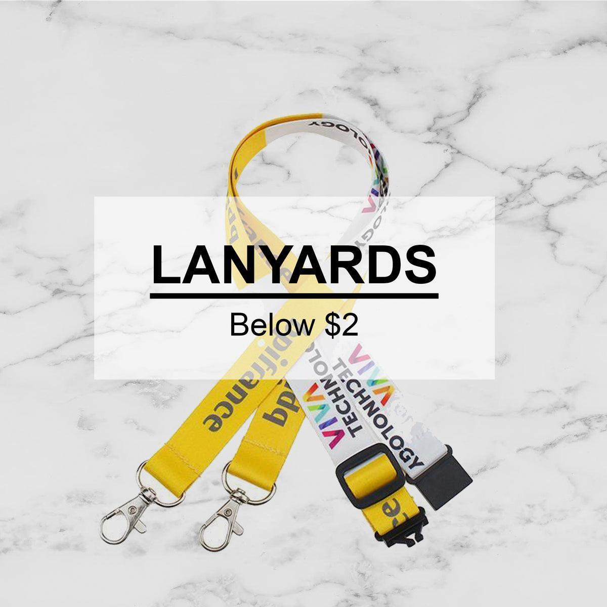 yellow and white lanyard with customization as cheap corporate gifts below $2
