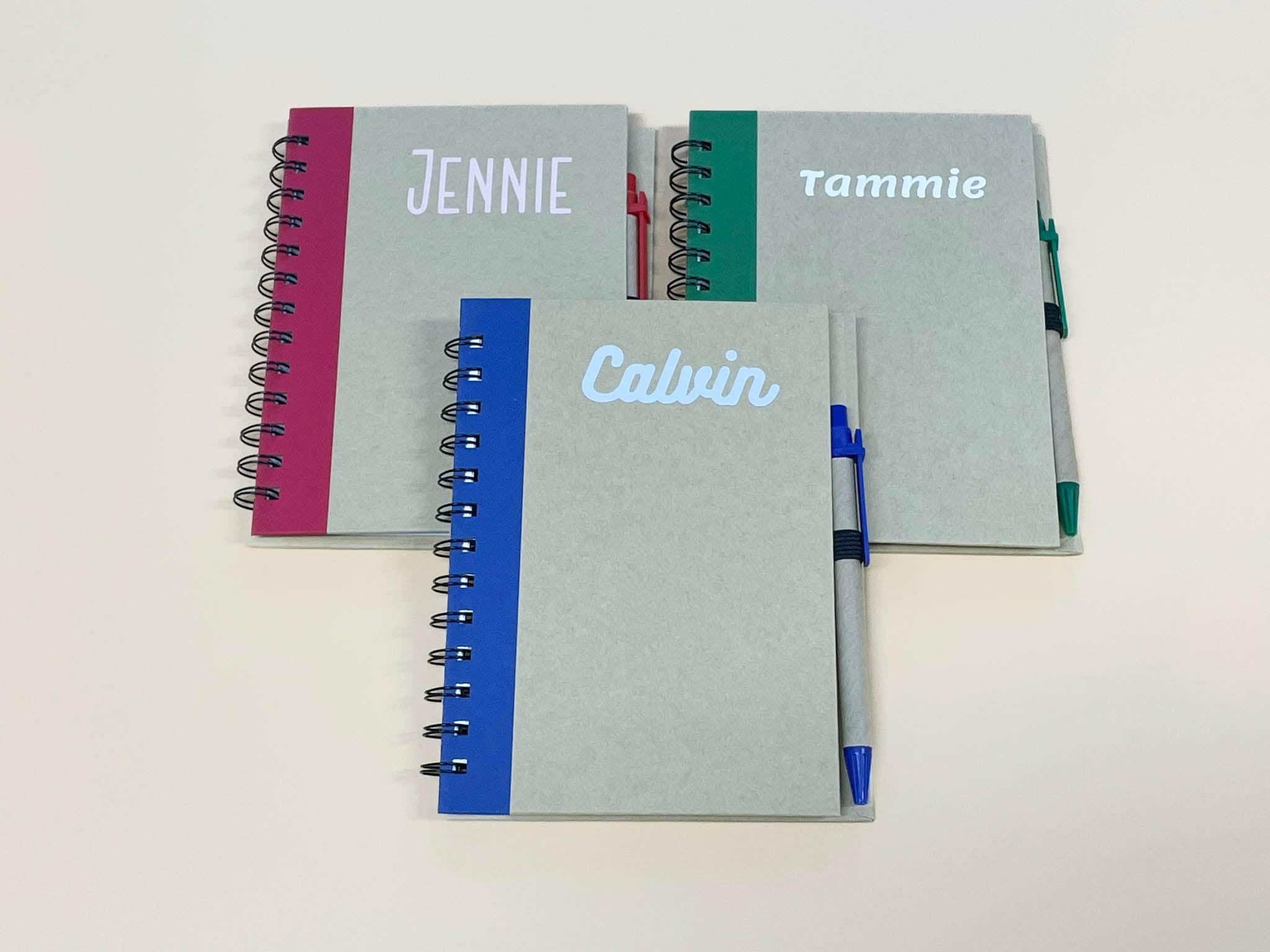 Personalised Gift Kraft Ring Notebook in assorted colours