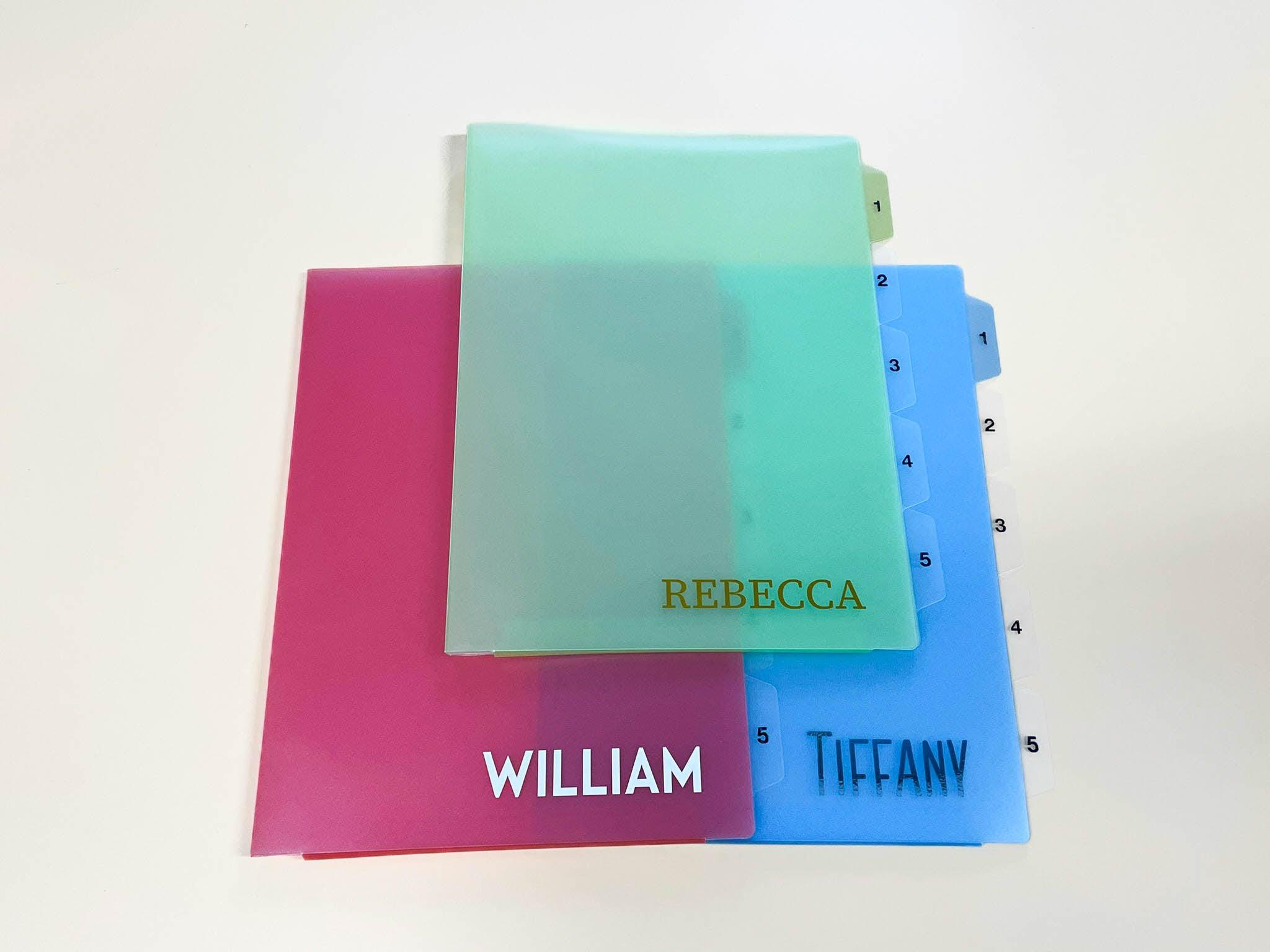 Personalised Gift File Folder In Assorted Colours