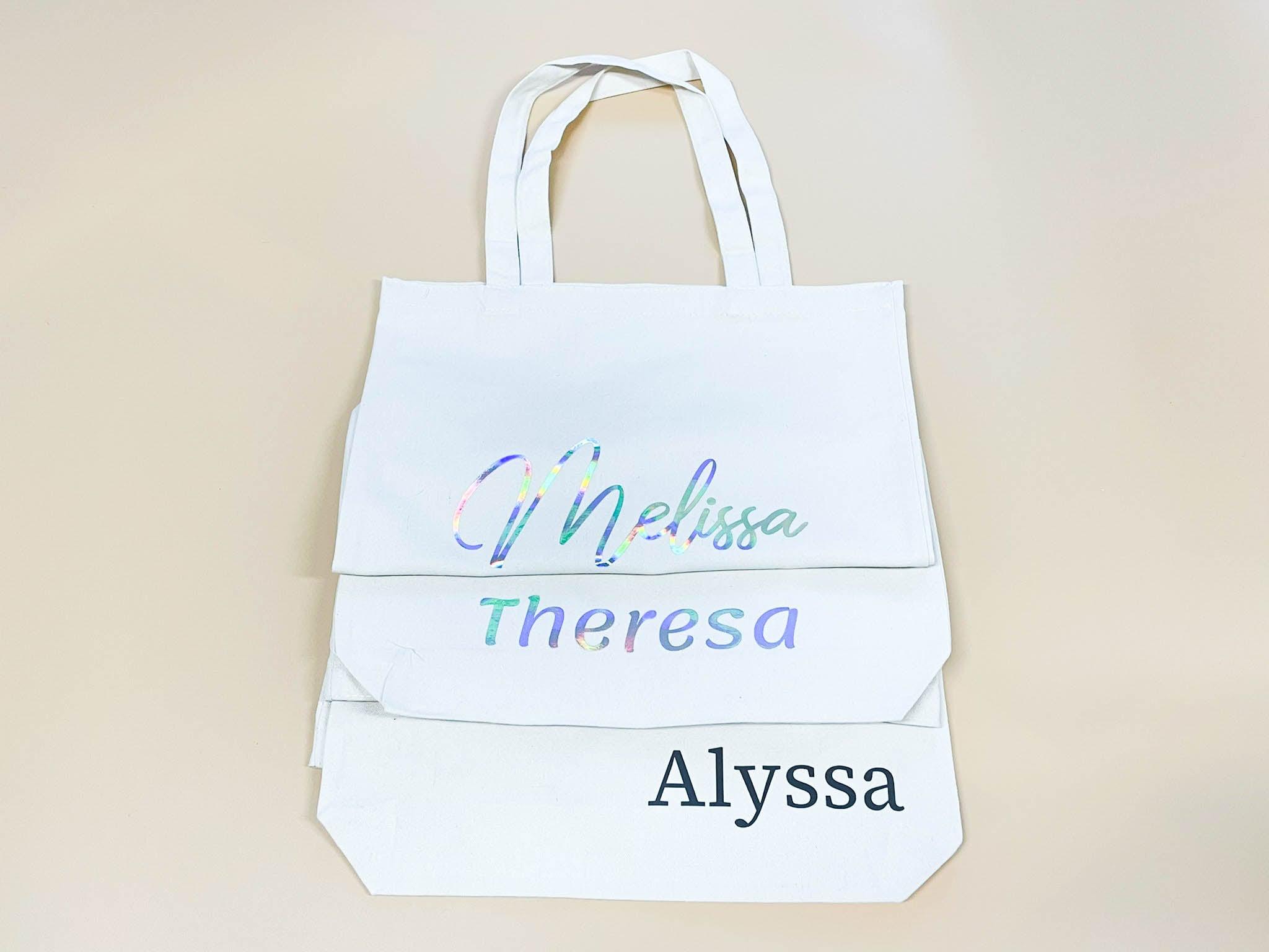 Personalised Gift canvas Tote Bag with name printing 